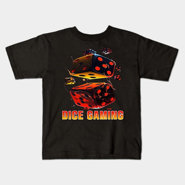 Dice Gaming Kids T-Shirt by hamada_pop